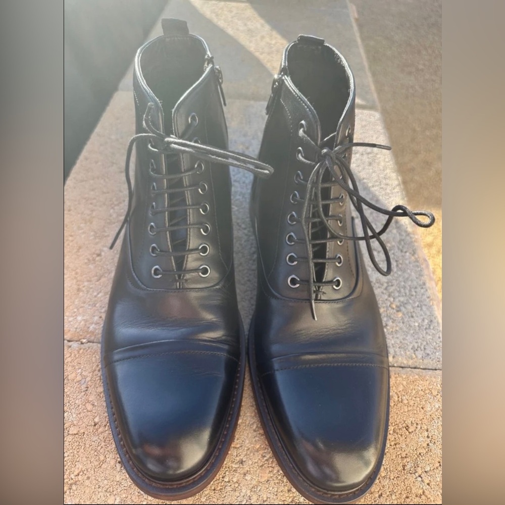 Steve Madden Black Leather Lace-Up Dressy Men’s Shoe